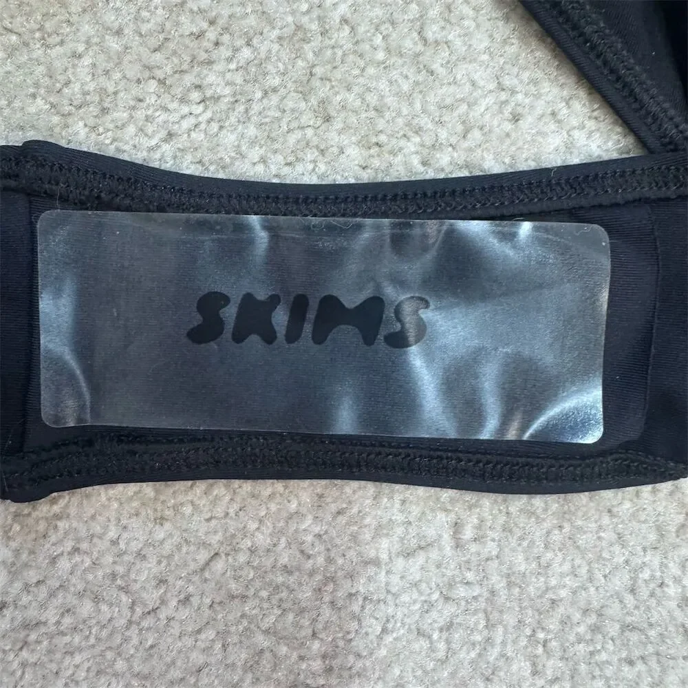 NWT SKIMS Women's Iconic Swim Dipped Bikini Bottom Black Size S